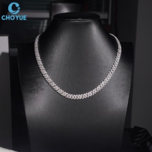 Collar de Cadena Figaro Unisex de Plata 925 con Moissanita VVS de Corte Brillante, Chapado en Rodio, Joyería Hip Hop, para Uso Diario - Product Image 5