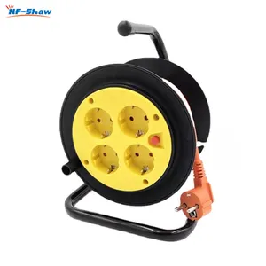 High Quality European Cord Cable Reel Extension Electric Retractable Trailers 50m Stand Industrial Small Drum Power Type Euro