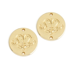Customize Golden Circle Sewing Metal <strong>Name</strong> <strong>Tag</strong> with Your Logo for Swimwear Clothing Bikini Purses Shirt Abaya Hijab - Product Image 1
