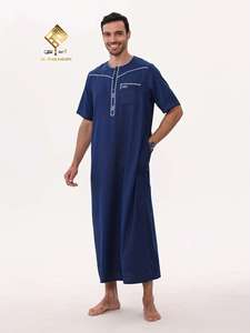 AL HARAMAIN Muslim <b>Men's</b> Prayer Outfit - Stylish Arabic <b>Thobe</b>, Soft Long Sleeve, Machine Washable,siut dress - Product Image 2