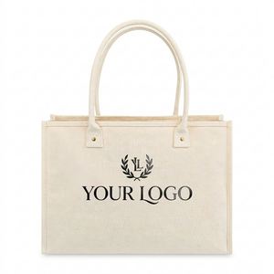 Custom Extra Large Cotton Canvas Letter Pattern <b>Tote</b> Shopping <b>Bag</b> Hand Made Mens Reusable Long Handle <b>with</b> Zipper <b>Pockets</b> - Product Image 5