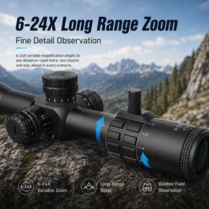 Typhon Z 6-24X50 FFP หลอดแก้วอลูมิเนียมอัลลอยด์ขอบเขตการล่ายุทธวิธีการหยุดหลายชั้นระยะไกลปรับได้ - Product Image 3