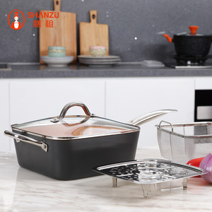 Shanzu Multi-Functional Pot Set 4-Piece Non-Stick Oven Safe For Frying And Steaming - Product Image 1