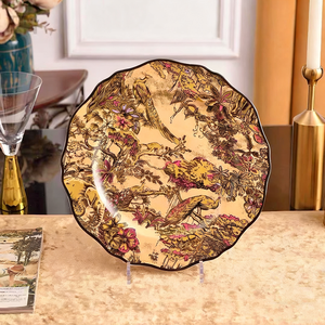 Platos de Porcelana Fina con Diseño de Plantas de Lujo, Vajilla de Porcelana de Grado Alimenticio para la Cena - Product Image 2