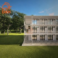 Construction de dortoirs, camps, salles de classe, bureaux, chambres et salons modernes préfabriqués en panneaux sandwich à 3 étages, démontables