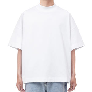 Fabricant de t-shirts streetwear haut de gamme à col montant, t-shirts vierges 100% coton personnalisables, t-shirts oversize épais - Product Image 1