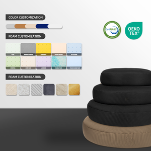 Yeni tasarım ortopedik hafızalı köpük köpek kedi Pet yuvarlak yataklar su geçirmez çıkarılabilir kapak ile özel Pet yataklar - Product Image 5