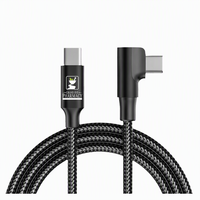 Câble de charge rapide 3-en-1 60W 3A Type-C vers Type-C coudé, en stock, cordon rotatif à 180 degrés, câble de données
