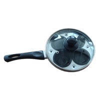 Pochoir à œufs antiadhésif en aluminium avec 4 tasses antiadhésives Poêle à œufs