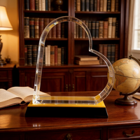 Trophée Cœur en Cristal K9 Personnalisé Gravé Étanche Poli Souvenir Cérémonie de Remise des Prix Reconnaissance Volontaire Charité Entreprise