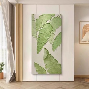 Hand Painted Oil Painting Modern Minimalist Living Room Sofa Background <b>Wall</b> Art Rectangle Beige <b>Frame</b> Impressionism Style - Product Image 3