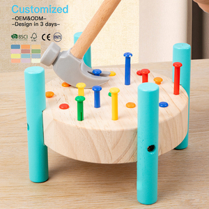 EDULAND OEM ODM Montessori <span class=keywords><strong>Jeu</strong></span> de table éducatif pour l'éveil précoce, <span class=keywords><strong>jeu</strong></span> de tapoter <span class=keywords><strong>et</strong></span> de frapper les <span class=keywords><strong>clous</strong></span>, jouets en bois pour enfants - Product Image 4