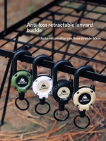 Porte-clés multifonctionnel en acier inoxydable tactique d'extérieur, avec boucle télescopique, corde métallique, camping, haute résistance, anti-perte, facile à tirer