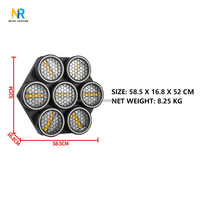 Luz Retro de 7 Ojos, 7x50 LED, Efectos Estroboscópicos COB RGB, Iluminación de Matriz para DJ, para Conciertos