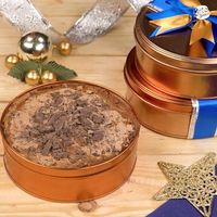 Boîtes à gâteaux rondes en métal de Noël, format 200x80mm, personnalisées, pas chères, de qualité alimentaire, avec fond amovible, pour la vente en gros