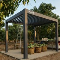Pergola en aluminium Jiake 6063-T5 avec toit à lames motorisées pour verger de manguiers, jardin, patio, gazebo extérieur, pavillon, terrasse