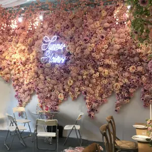 Nieuwe Ontwerp Fabriek Directe Leverancier Kunstmatige Bloem Bruiloft Decor Rose En Hortensia Bloem Muur