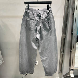 पुरुषों की काली श्रृंखला सामरिक जींस लड़के बुगी शीतकालीन कार्यालय चमड़े के कपड़े पैंट सीधे पैटर्न मध्य आरामदायक सवारी पतलून - Product Image 2