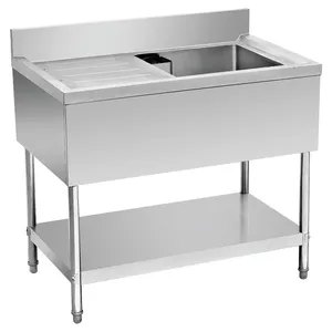 2022 #304 #201 Stainless Steel Commercial Restaurant Kitchen Work Table Sink