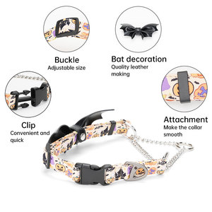 Nuevo lujo calabaza murciélago hebilla de plástico ajustable Halloween mascota perro pajarita <span class=keywords><strong>Collar</strong></span> - Product Image 5