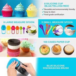 Ensemble de 137 pièces kit de décoration de gâteau avec support à gâteau rotatif plateau tournant support à gâteau <span class=keywords><strong>buse</strong></span> de tuyauterie accessoires de cuisson fournitures de cuisson - Product Image 6