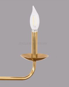 Lustre moderne en laiton doré, luminaire suspendu linéaire pour salle à manger, salon, intérieur élégant - Product Image 5