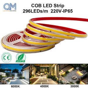 Bande LED COB étanche haute tension de haute qualité 296 LED/m 10W/m 3000K/4000K/6000K pour éclairage décoratif extérieur et intérieur - Product Image 1