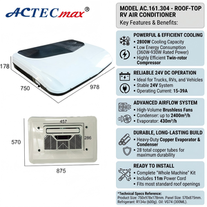 Unidad de Climatización para Camiones de 9550 BTU y 2800 W, Enfriamiento Eléctrico de 24 V, Aire Acondicionado para Cabinas de Conductor - Product Image 2