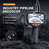 Endoscope P200 à double caméra 8 mm, 1080P Full HD, écran LCD numérique 4,3 pouces avec 9 LED pour canalisations et tuyaux domestiques