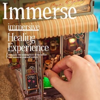 Kit de maison miniature IIECREATE, puzzle en bois 3D, modèle de jouet DIY, ensemble de jouets, mini coin lecture, petit bar en bord de mer, maison de poupée