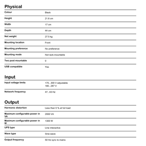 SMC2000I Smart Tower <b>UPS</b> 2000VA 1300W 230V Uninterruptible Power Supply With USB for <b>Computer</b> Workstation - Product Image 5