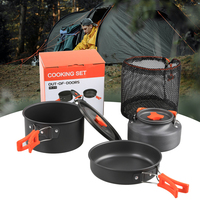 Casserole de camping en plein air portable avec logo personnalisé bouilloire pliable en aluminium titane batterie de cuisine en plein air pour la randonnée pique-nique