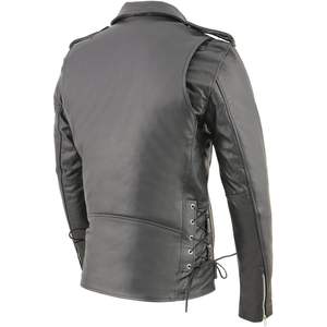 Veste de motard classique en cuir 2025 pour hommes de grande taille vêtements de moto et de course automobile avec demi-ceinture et lacets latéraux - Product Image 3