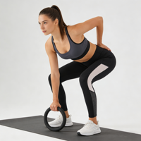 Mancuerna Circular de Silicona No Tóxica, Material Seguro para la Piel, Sin Olor, Logotipo Personalizado, MOQ Bajo, Círculo de Pilates con Peso