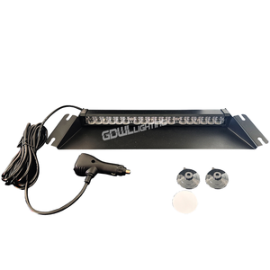 GDWLLIGHTING Nouveau WL-52028B-3 R10 Feu de signalisation stroboscopique LED pour tableau de bord de voiture/camion, 18 LED ambre, ventouses, 12V-24V, 14 clignotements - Product Image 1