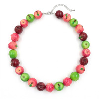 Kleurrijke zomerse messinghars fruitkraal ketting Boho appelkraal stapelbare kraalketting voor vrouwen