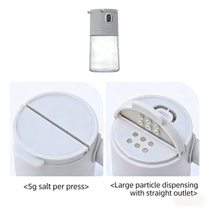 Salière en verre multi-usage grande capacité 180 ml, salière quantitative 2-en-1 en verre - Product Image 3