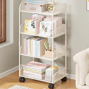 מתכת עמיד למים לעמוד ספרים מדף אחסון ספרים סופרמרקט להשתמש 5 מדפים גלגלים לילדים קריאה צעצוע נייד - Product Image 1