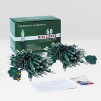 Guirlande de 50 à 100 lumières de Noël miniatures, claires, incandescentes, étanches pour décoration extérieure d'arbre de Noël