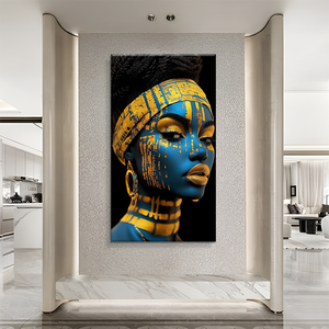 Gros bleu visage feuille <span class=keywords><strong>d</strong></span>'<span class=keywords><strong>or</strong></span> Sexy beauté Portrait affiche Art mural femme toile imprimée peinture pour mur <span class=keywords><strong>d</strong></span>écor à <span class=keywords><strong>la</strong></span> maison - Product Image 5