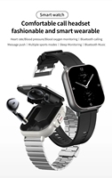 Jam tangan pintar D 8 modis 2024 jam tangan pintar Tws Bt panggilan 2 in 1 dengan earphone Reloj jam tangan pintar olahraga jam tangan pintar D 8