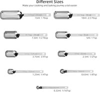 Ensemble de cuillères à mesurer d'épices en acier inoxydable Cuillères à mesurer pour café Cuisson et cuisson