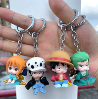 Porte-clés en caoutchouc 3D de 4-4,5 cm, 4 designs, figurine d'anime, souvenir, accessoires pour mini machine à griffes