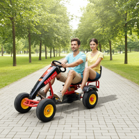 Karts de Pedales QIQU para Exteriores, Alta Capacidad, Asiento Delantero y Trasero con Patente en Trámite, Tándem para Padres e Hijos, Marco de Acero Reforzado (50+