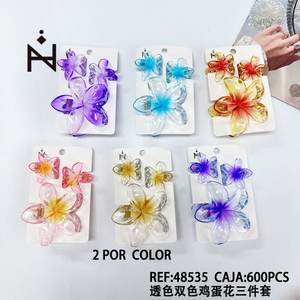 Zi – pinces à cheveux transparentes à deux couleurs, ensemble de 3 pièces pour femmes et filles, Style décontracté et doux, en plastique de haute qualité - Product Image 4