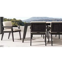 2024 bien vente jardin ensemble extérieur Rectangle en forme de Table maison Bar métal aluminium ensemble de salle à manger