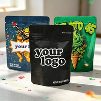 Sachets Mylar Holographiques Exotiques Recyclés de Qualité Alimentaire, Emballage Doypack à Fermeture Éclair Découpée, Anti-Odeur, Réutilisables pour Chips et Sucre