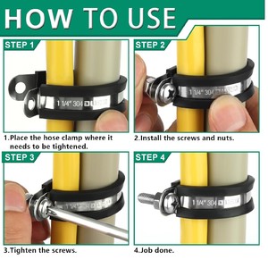 Sanya Cable <b>Clamp</b> Kit 304 Stainless Steel Rubber Coated 7 Sizes For Cable Fixation - Product Image 3