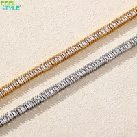 Bracelet tennis rectangulaire en zircone cubique plaqué or et argent avec fermoir boîte, bracelet incrusté de CZ, bijoux de mode pour soirée
