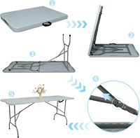 Tables de camping pliantes portables modernes en plastique léger en gros - Lot de 2